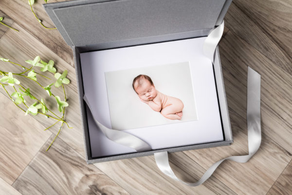 Product photography of gray linen image box