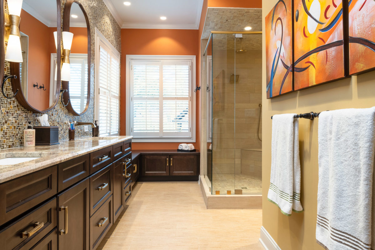Interiors photography of remodeled bathroom