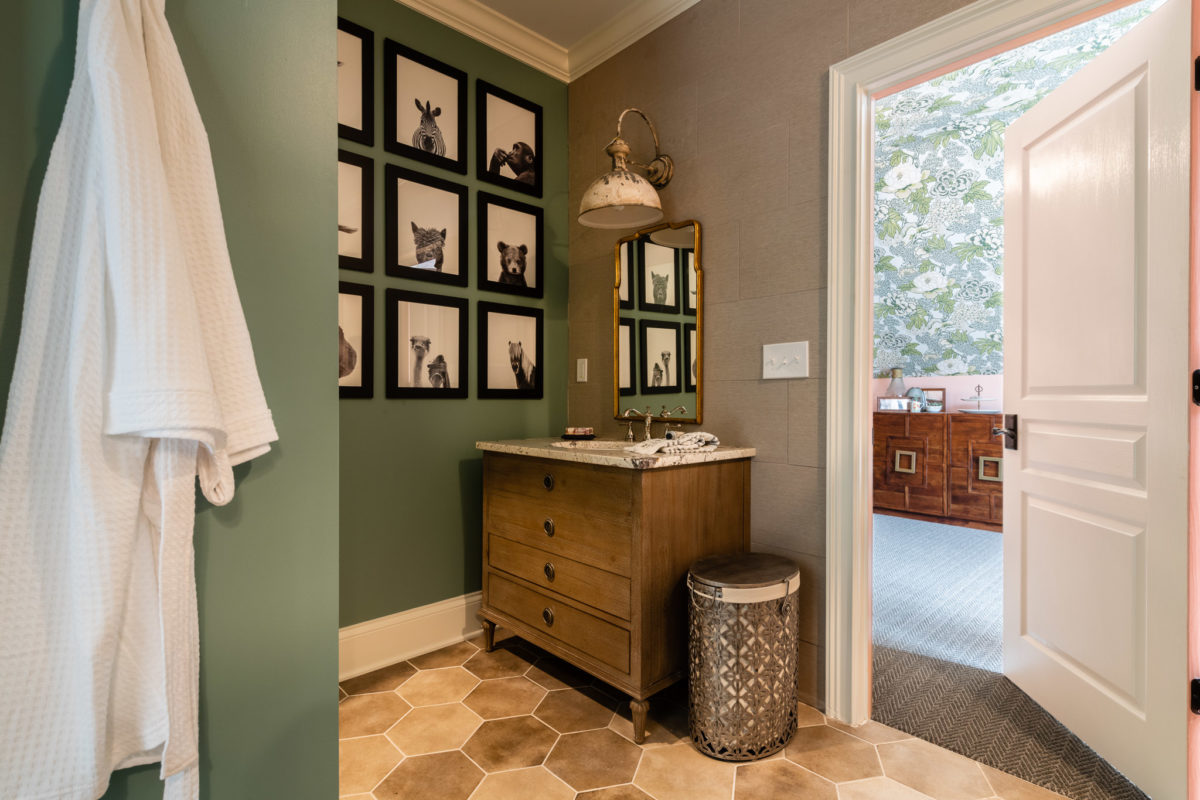 Interiors photography of stylish bathroom